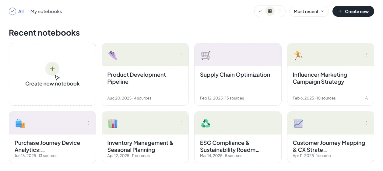 Illustrated screenshot of NotebookLM